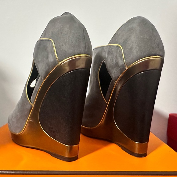 YSL Suede and Metalic Wedge - Picture 3 of 5